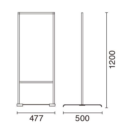 スリムアルミ両面スタンド　450×900　両面　屋外可　立て看板　スタンド看板　案内板　店舗看板　51500-2
