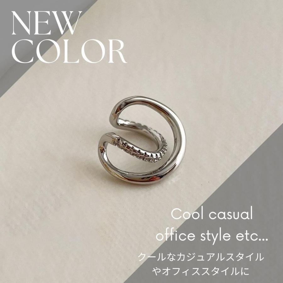 イヤーカフ クロス 交差 ジルコニア 金属アレルギー対応 18K