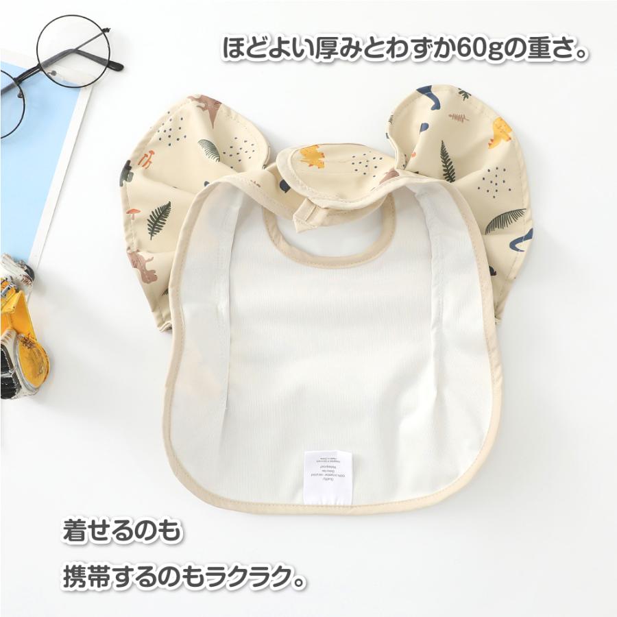 お食事エプロン スタイ フリル おしゃれ 女の子 男の子 赤ちゃん 袖なし ポケット 防水 人気 ベビー エプロン 前掛け 食事用スタイ 大判 よだれかけ |  | 03