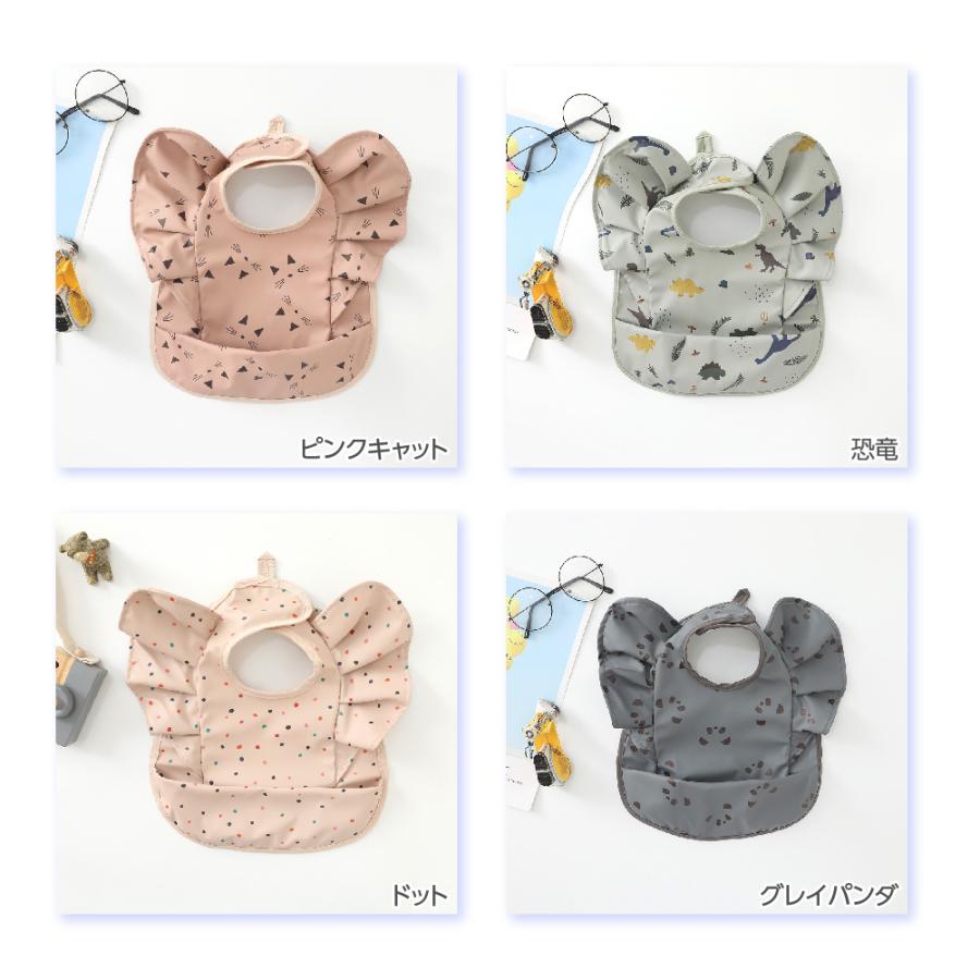 お食事エプロン スタイ フリル おしゃれ 女の子 男の子 赤ちゃん 袖なし ポケット 防水 人気 ベビー エプロン 前掛け 食事用スタイ 大判 よだれかけ |  | 06