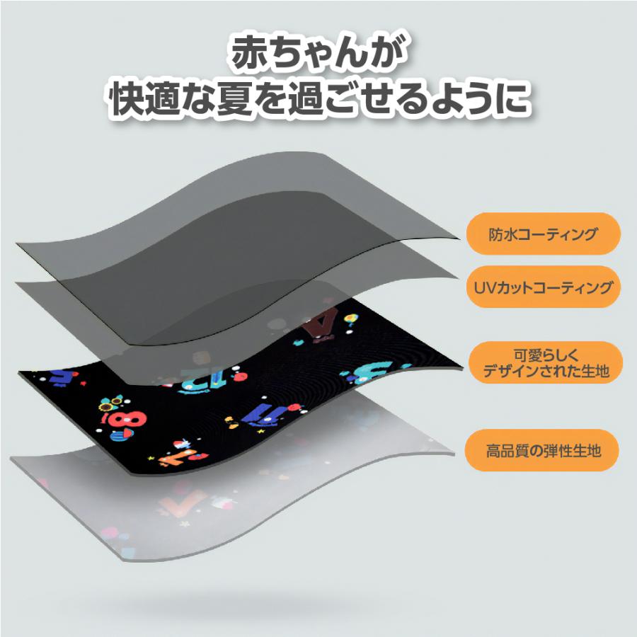 ベビーカー日よけ UVカット ベビーカー サンシェード 伸縮タイプ