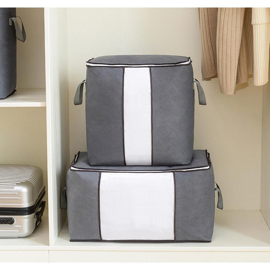 布団収納袋 衣類収納袋 布団 押入れ収納 羽毛布団 掛布団 収納ボックス 2個セット 毛布 来客用 シーズンオフ 中身が見える シンプル おしゃれ 送料無料 |  | 09