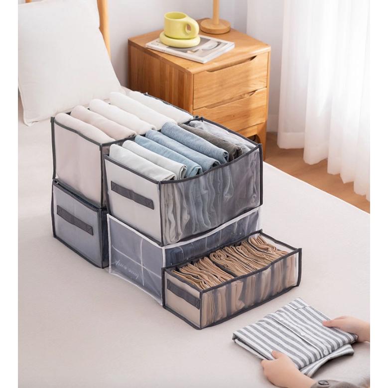 衣類2個セット ランジェリー3個セット 収納ケース 仕切り 収納ボックス 折り畳み ズボン Tシャツ 仕切りケース 整理 タンス収納 引き出し |  | 03