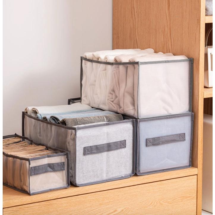 衣類2個セット ランジェリー3個セット 収納ケース 仕切り 収納ボックス 折り畳み ズボン Tシャツ 仕切りケース 整理 タンス収納 引き出し |  | 06