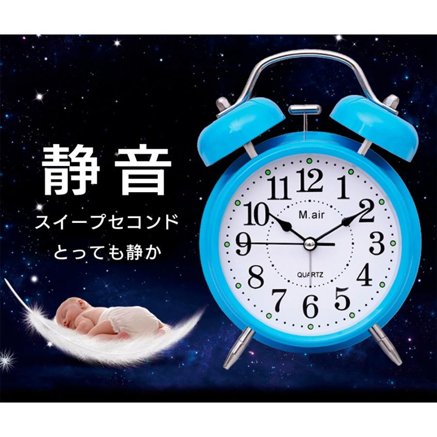 目覚まし時計 大音量 アラーム ツインベル 子供 学生 寝室 シンプル 正確動作 かわいい おしゃれ アナログ ライト 置き時計 送料無料 |  | 08