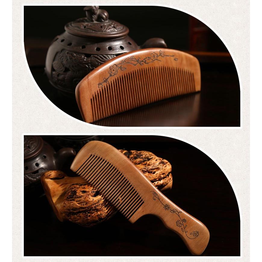 櫛 つげ櫛 桃木櫛 ケース付き ヘアブラシ くし ブラッシングブラシ 静電気防止 可愛い ストレートヘアー ロングヘア― 巻き髪 頭皮ケア レディース 【送料無料】 |  | 16