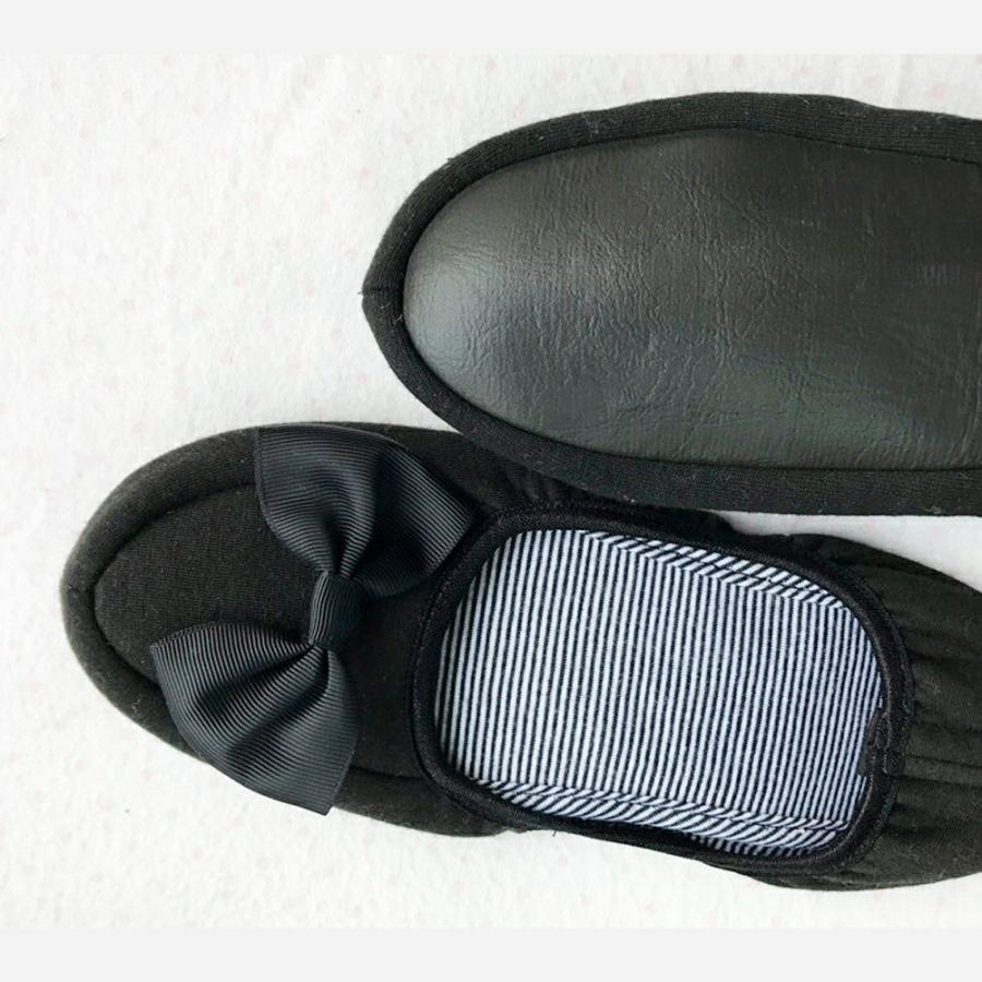 携帯スリッパ 可愛い リボン 折り畳み ポーチ付き おしゃれ 入学式 卒業式 入園 お受験 クッション 参観日 レディース 洗える コンパクト 黒 送料無料 |  | 03