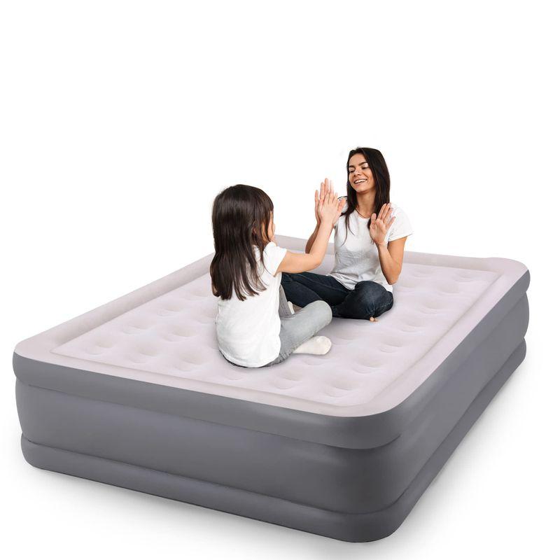 ALPHA CAMP (アルファキャンプ) エアマットレス ポンプ内蔵 ダブル 高インフレータブル エアベッド ブローアップマットレス フロ