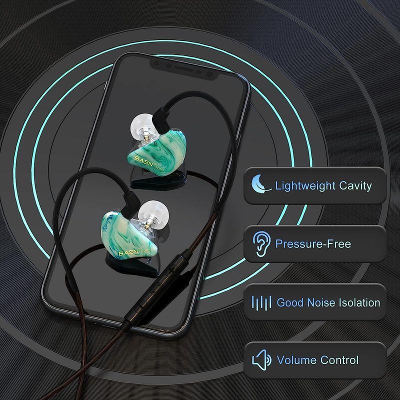 BASN MMCX インイヤーモニターヘッドホン トリプルドライバー IEM インイヤーイヤホン ミュージシャンドラマー用 ノイズアイソレー BASN MMCX インイヤーモニターヘッドホン トリプルドライバー IEM インイヤーイヤホン ミュージシャンドラマー用 ノイズアイソレー