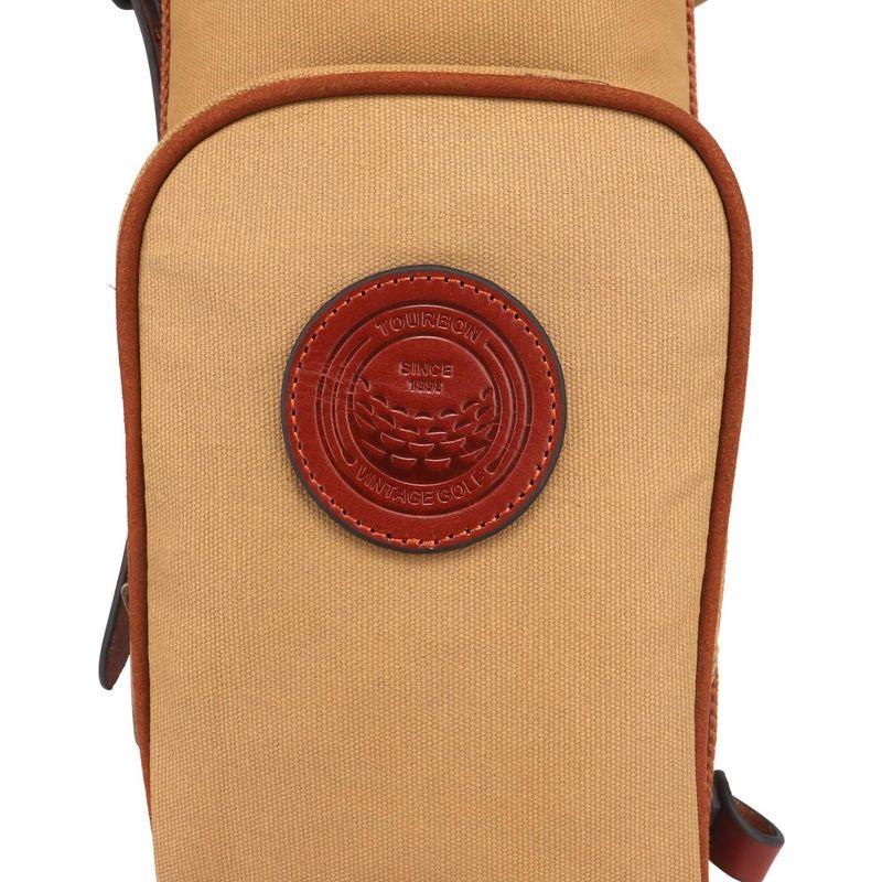 Tourbonコース トレーニング 練習ゴルフバッグ クラブ トラベルケース ファスナーポケット付き 防水キャンバス&レザー トレーニング 練習ゴルフバッグ クラブ トラベルケース ファスナーポケット付き 防水キャンバス&レザー