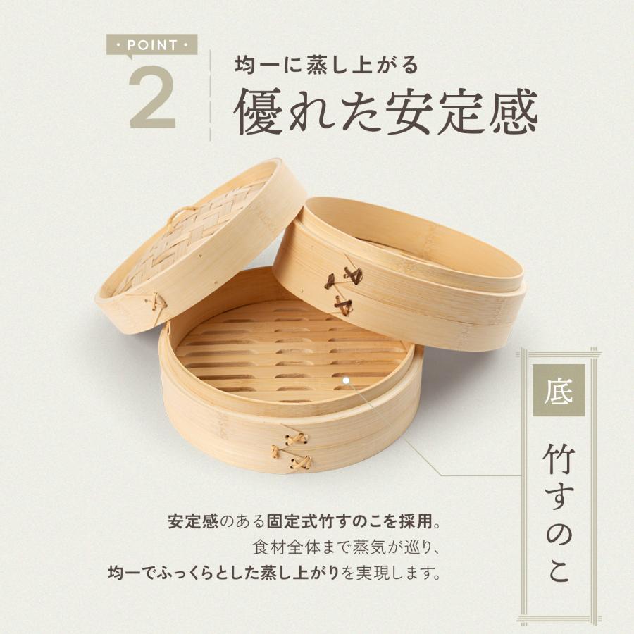 せいろ蒸し器 一式セット 18cm 本体2段 蓋付き 取扱説明書付き せいろ