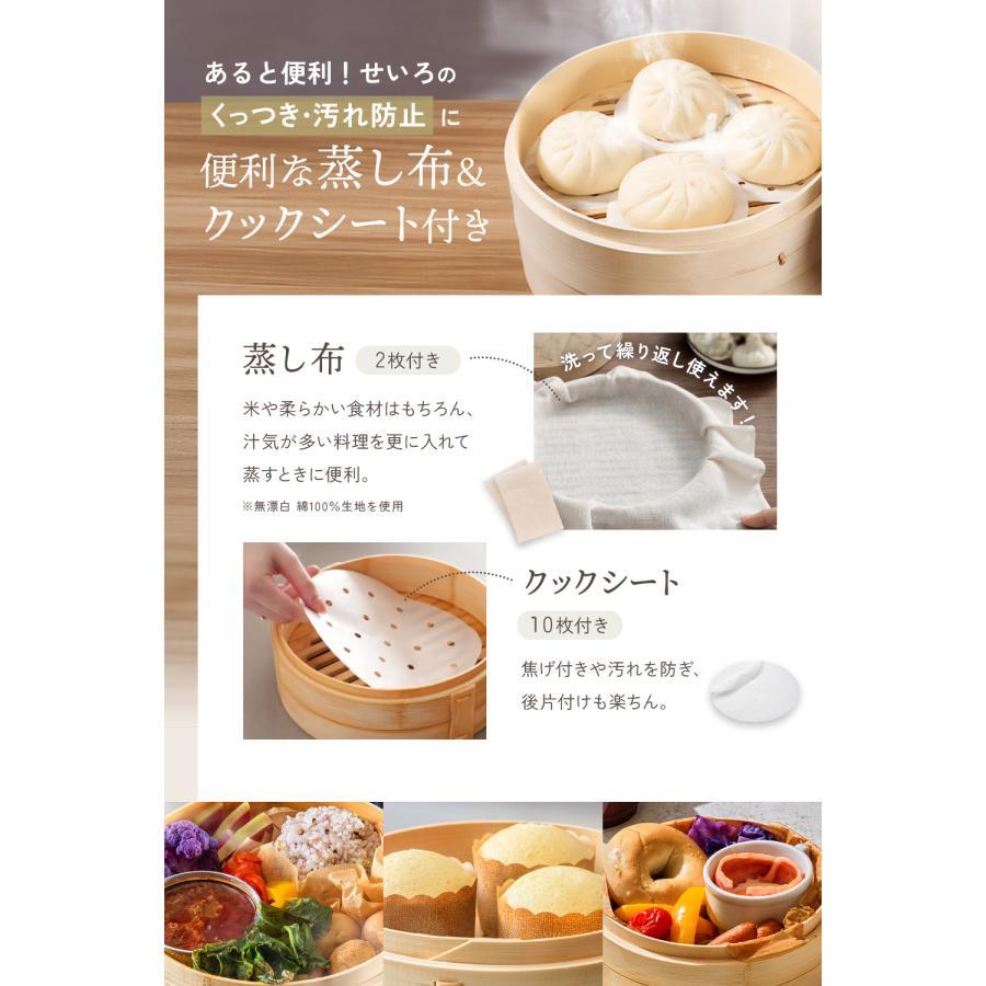 せいろ 一式セット 21cm 本体2段 蓋付き 取扱説明書付き せいろ蒸し器