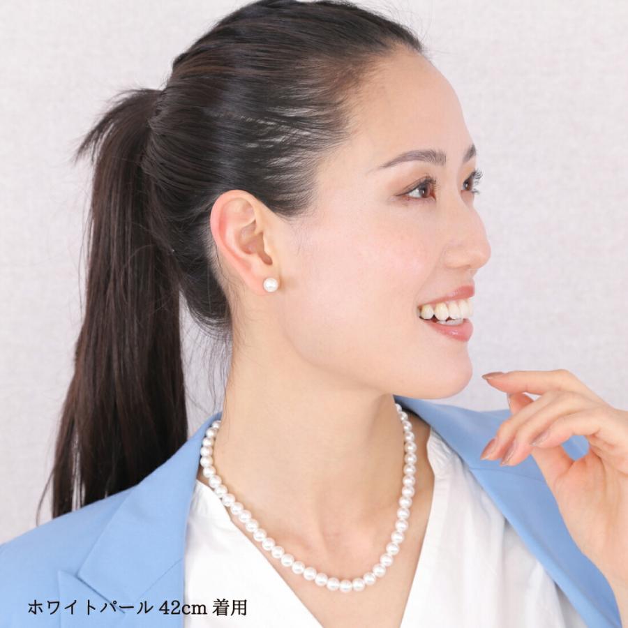 パール ネックレス 冠婚葬祭 ホワイト 結婚式 日本製 8mm イヤリング