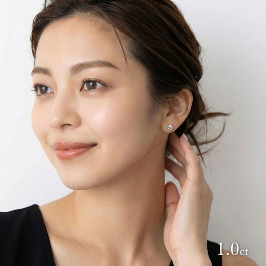 モアサナイト ピアス 一粒 4爪 レディース メンズ 0.3ct 0.5ct 1.0ct 両耳用 SV925 プラチナ仕上げ K18ゴールド 両耳用 金属アレルギー対応 プレゼントの画像