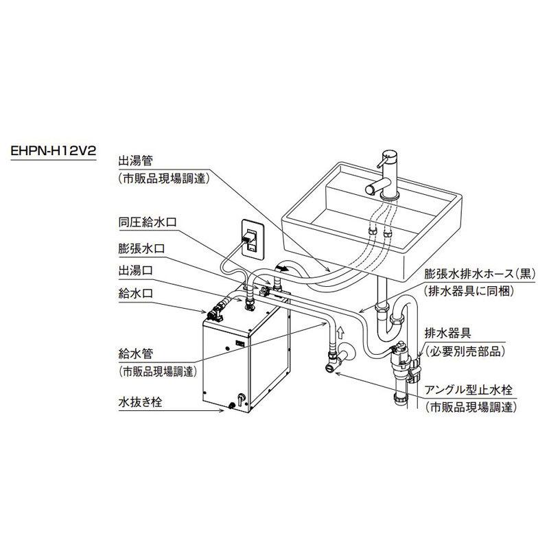 リクシル イナックス 小型電気温水器 セット:EHPK-H12V2 本体 リクシル イナックス 小型電気温水器 セット:EHPK-H12V2 本体