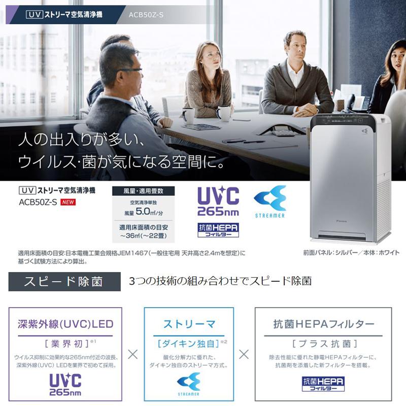 あすつく対応 DAIKIN UVストリーマ空気清浄機 ACB50Z-S 業務用