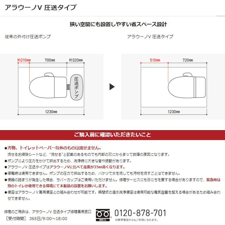パナソニック アラウーノV 圧送タイプ XCH3A05WS V専用トワレ S5