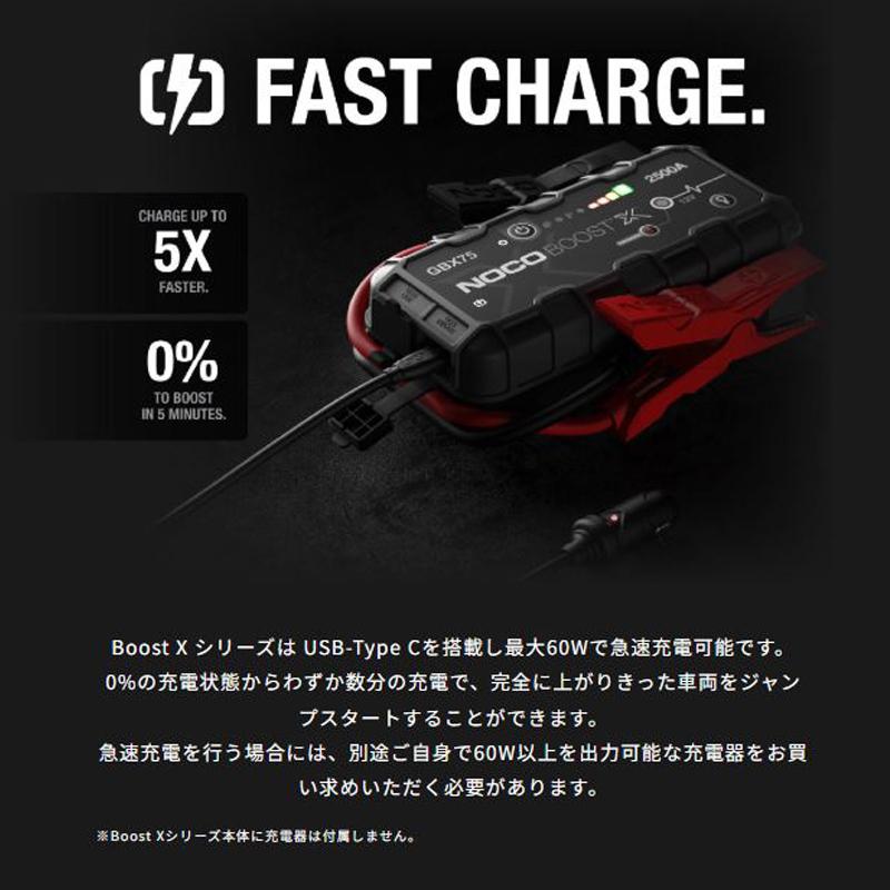 あすつく対応 NOCO Boost X 1250A 12V 車 ポータブ ルリチウム