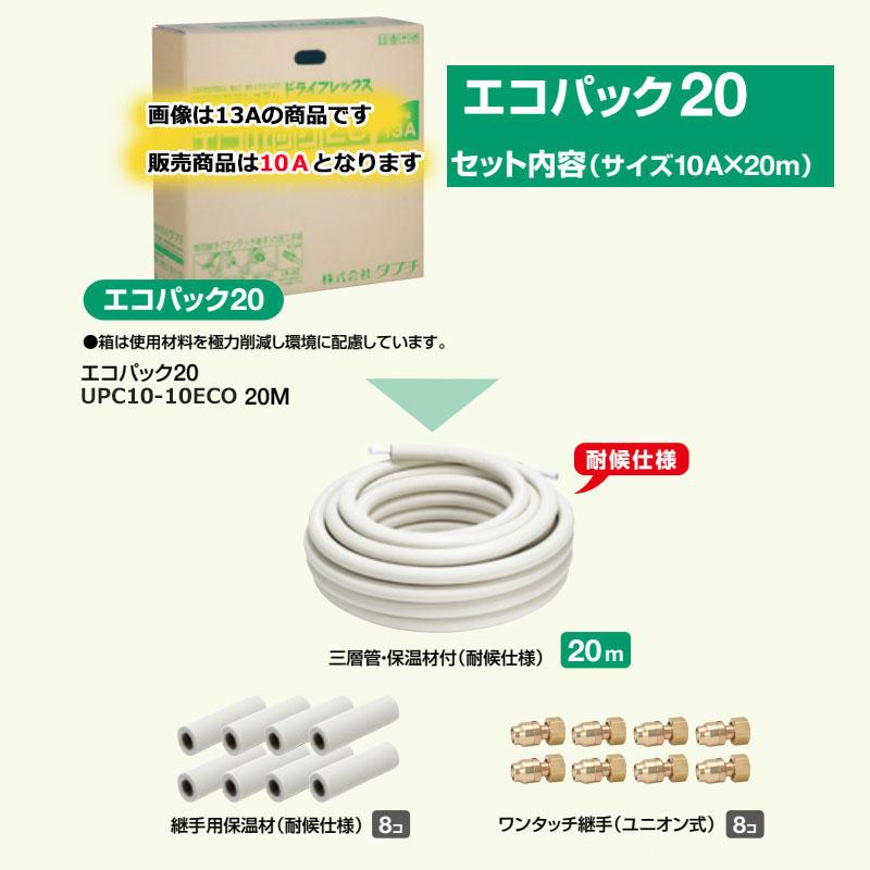 あすつく対応 タブチ エコパック UPC10-10ECO. ワンタッチ継手/ドライ