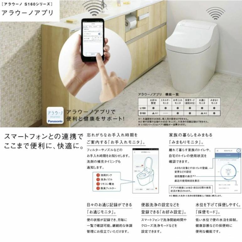 壁排水式アラウーノS160シリーズ タイプ1K アラウーノS160タイプ1Kセット 壁排水120タイプ Panasonic