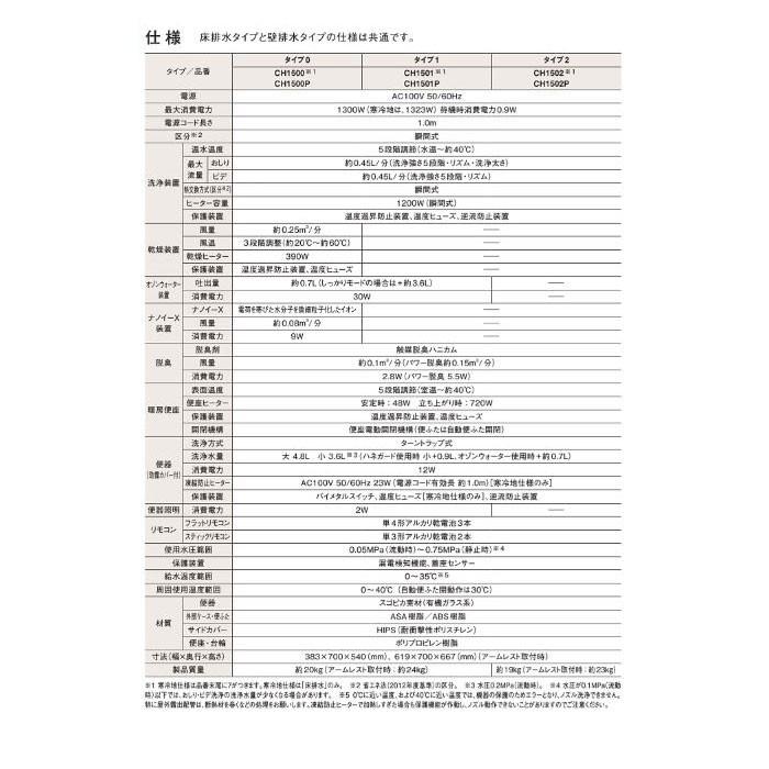 あすつく対応 XCH1502WSNK フラットリモコン 配管セット CH150F 床排水 標準タイプ ホワイト アラウーノ L150シリーズ タンクレストイレ パナソニック｜craseal｜07