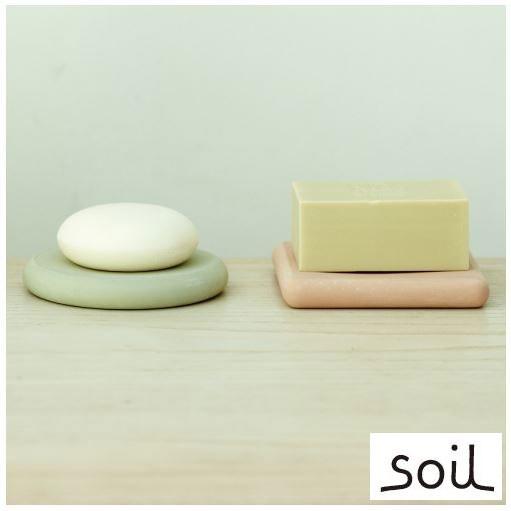 SOAP DISH circle  B189PK ピンク 珪藻土 衛生的 湿気 速乾 ソープトレイ 石鹸ケース 石鹸置き soil ソイル｜craseal