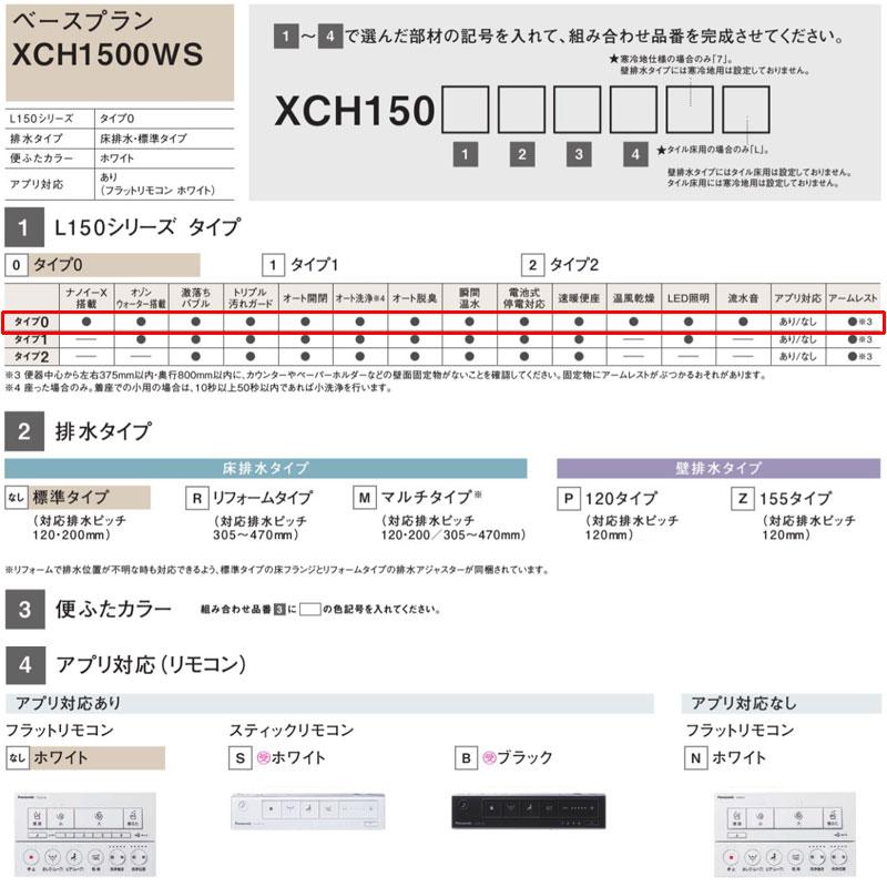 【配管セットは別売です】 CH1500WSK フラットリモコン (アプリ対応) 床排水 全自動おそうじトイレ アラウーノ L150シリーズ  パナソニック Panasonic