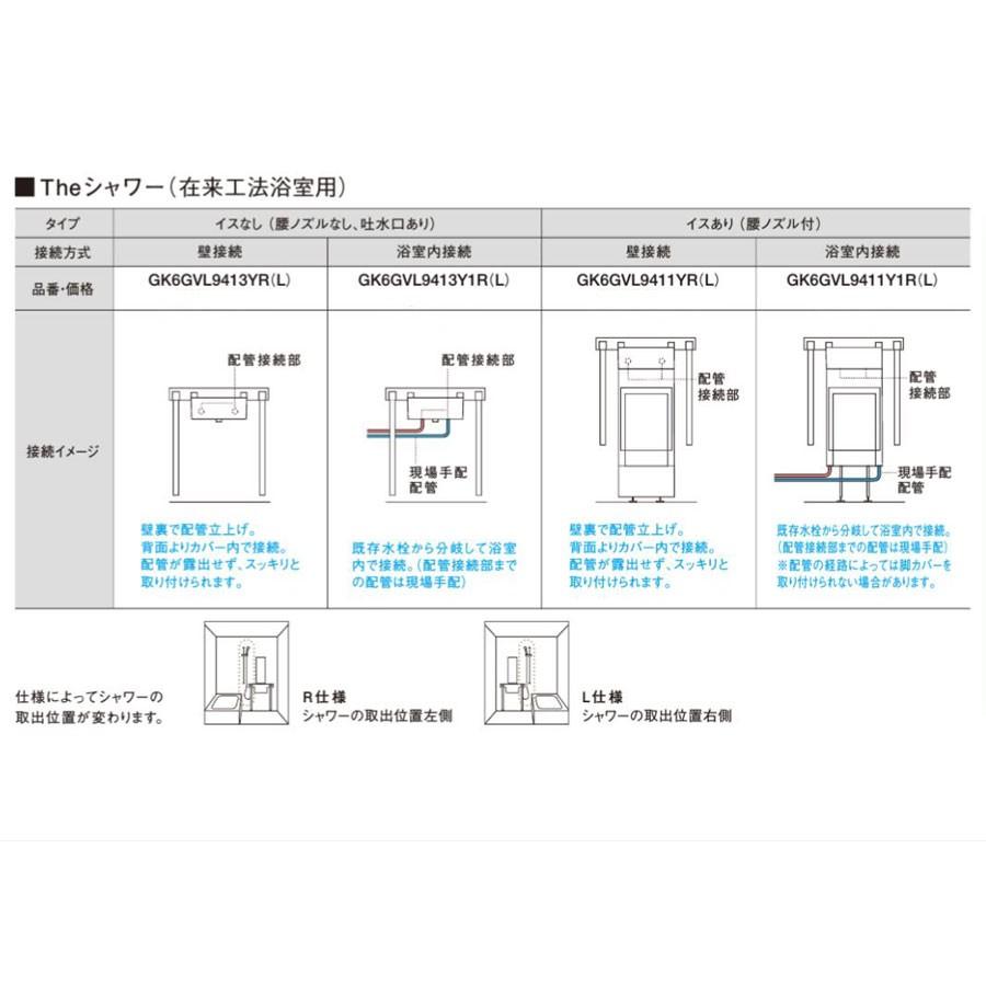 在来工法浴室用 Theシャワー イスあり(腰ノズル付)タイプ 壁接続 浴室