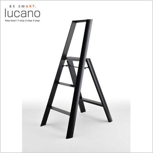 送料無料 lucano ルカーノ 脚立 おしゃれな踏台 3-step 3段 ブラック ML 2.0-3(BK) 3step :jko-ml20