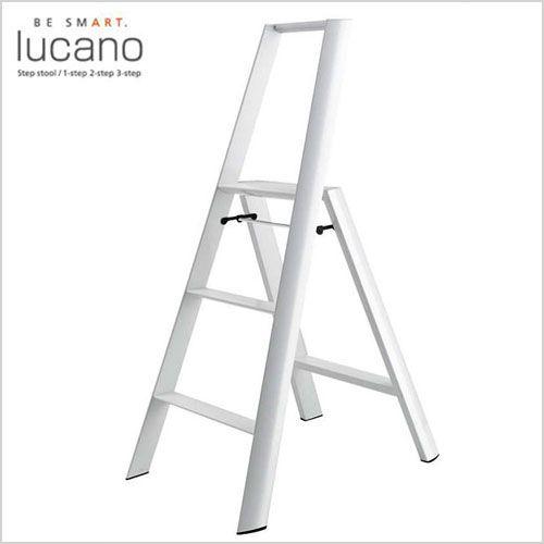 送料無料 lucano ルカーノ 脚立 おしゃれな踏台 3-step 3段 ホワイト　ML 2.0-3(WH)　3step｜craseal