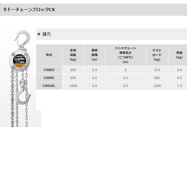 キトー チェーンブロックCX CX-003 定格荷重 250kg CX003 KITO