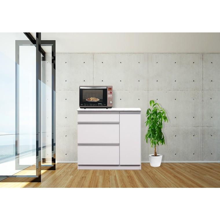 キッチンカウンター 幅90cm 大理石風 キッチン収納 食器収納 レンジ台