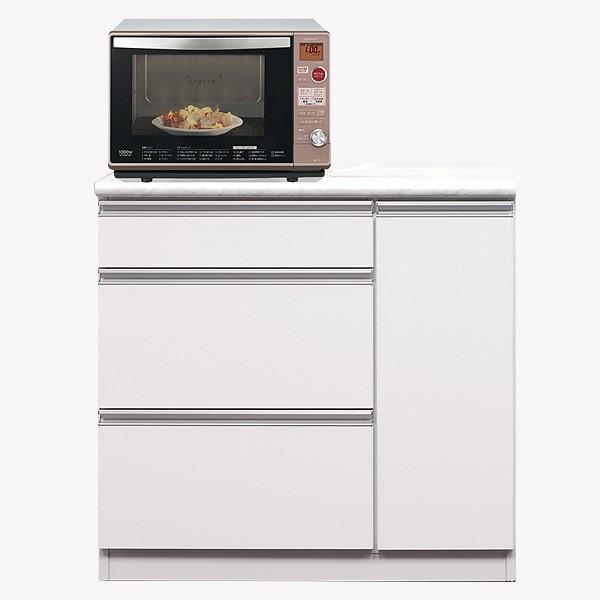 キッチンカウンター 幅90cm 大理石風 キッチン収納 食器収納 レンジ台