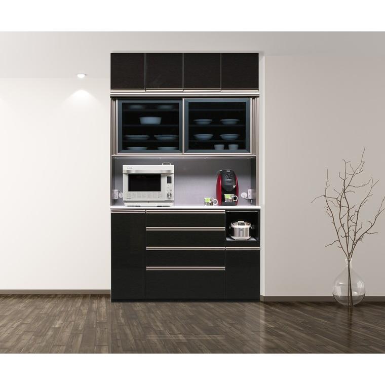 オープンボード 幅140cm 上置付 食器棚 キッチン収納 ダイニングボード