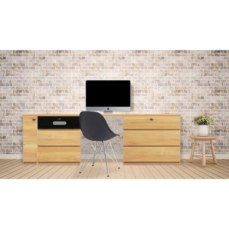 パソコンデスク 220幅 ユニットデスク 木製 幅220 PCデスク 書斎デスク