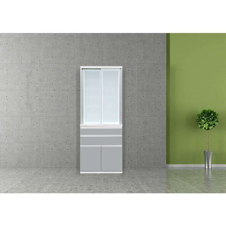 ハイタイプ 食器棚 幅80cm キッチン収納 ダイニングボード 食器収納 PM