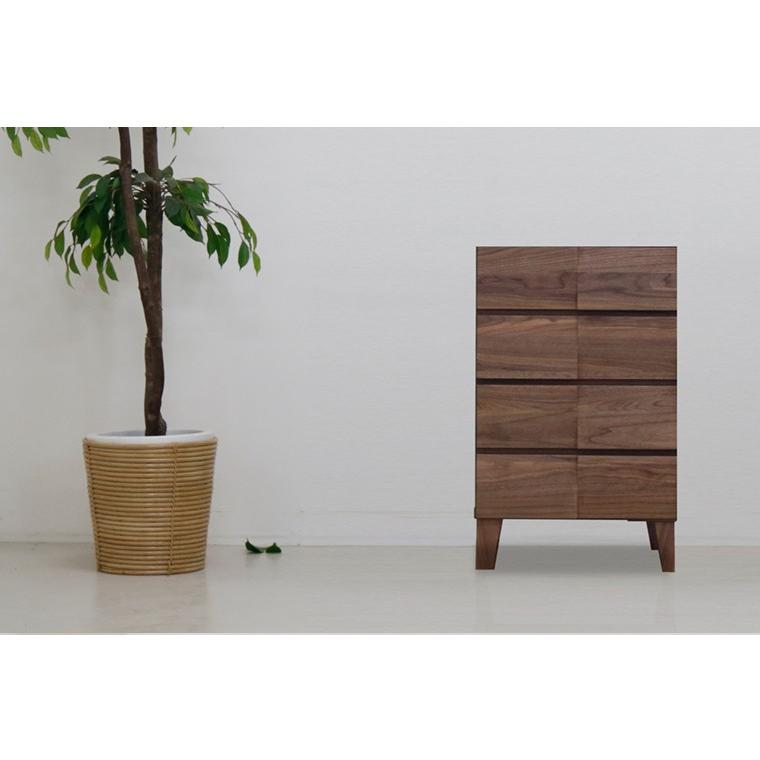 桐チェスト 幅44cm 4段 クローゼット収納 衣類収納 ウォールナット