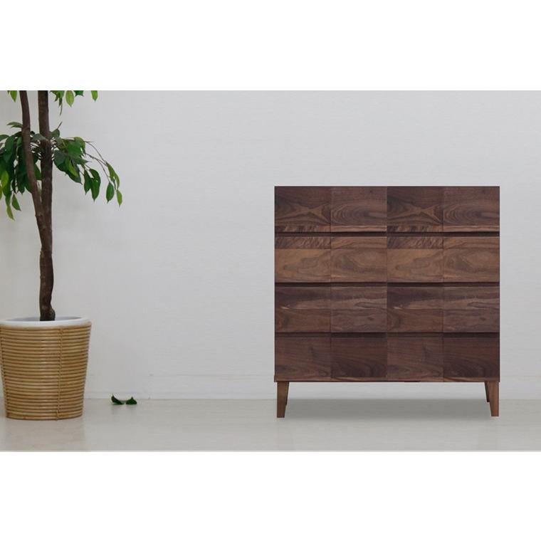 桐チェスト 幅78cm 4段 桐箪笥 衣類収納 ウォールナット