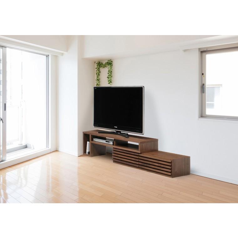 伸長式 テレビボード 幅119cm～190cm TV テレビ台 木製 ダークブラウン 