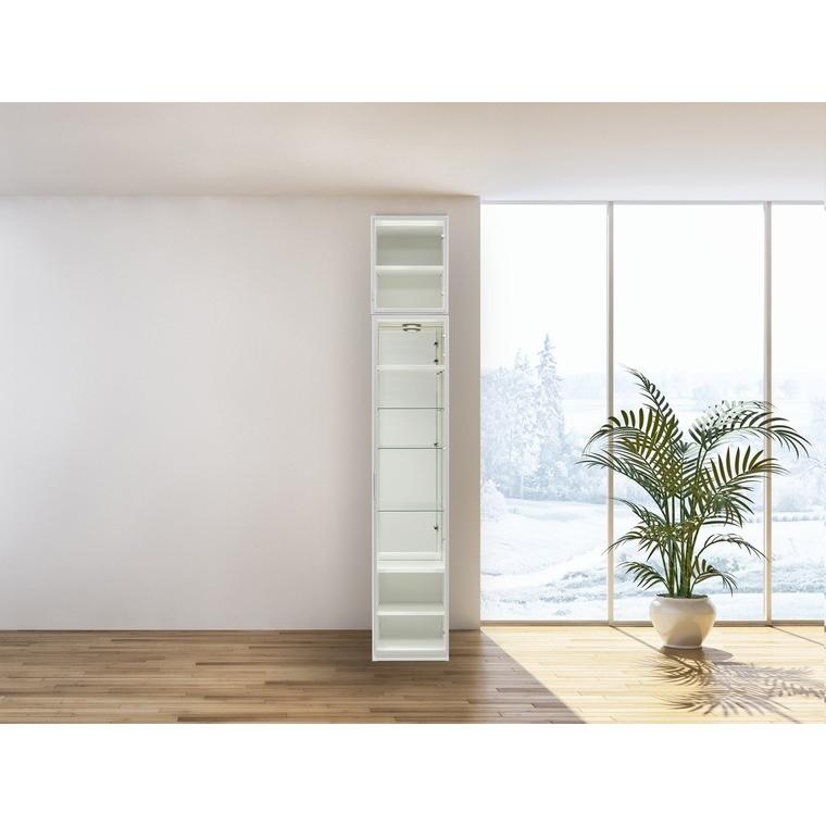 VA 壁面収納 本棚 幅40cm 上置き付 ガラス リビング壁面収納