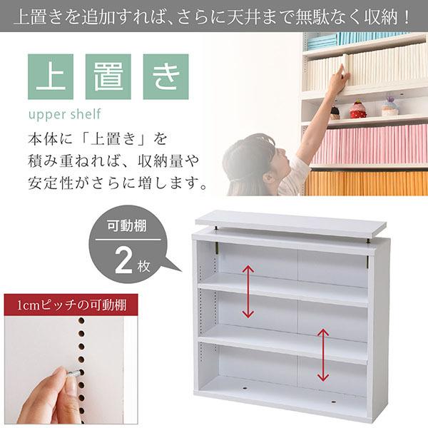 収納家具 大容量 上置き 幅60cm 薄型 1cmピッチ 調節 可動棚 突っ張り