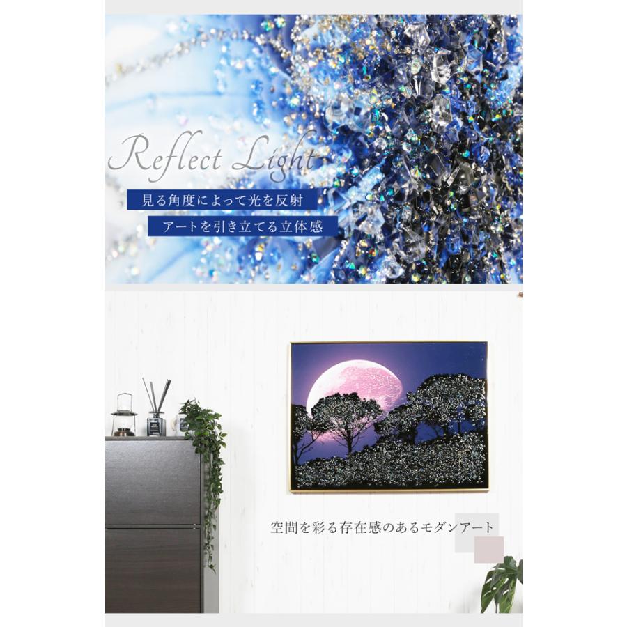 クリスタル アートパネル 紫陽花 風景画 水晶絵 アートポスター 壁掛け 80×60cm アートパネル クリスタル