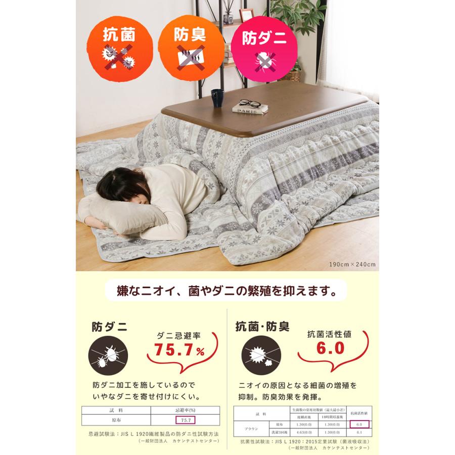 こたつ布団 正方形 こたつ布団セット 洗える 180×180cm フランネル