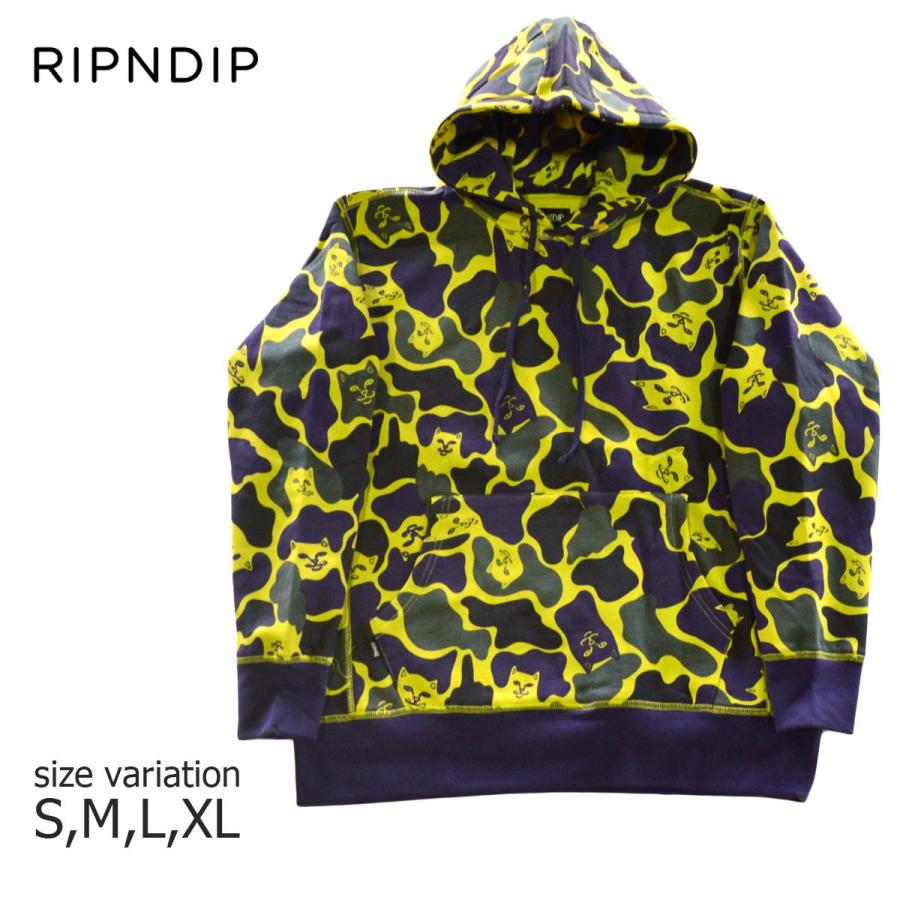 リップンディップ パーカー スケートボード Nerm Sweater プルオーバー スウェット スケボー メンズ Ripndip スケートボード Pullover プルオーバー Camo レディース ねこ Plum Camo