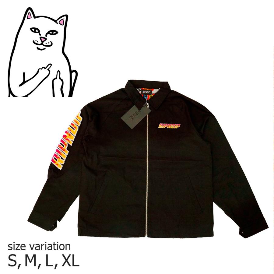 期間限定送料無料 Ripndip コーチジャケット リップンディップ Racing Team Cotton Twill Coach Jacket Black スケボー メンズ レディース アウター ねこ Multi 総柄 超特価激安 Www Thedailyspud Com