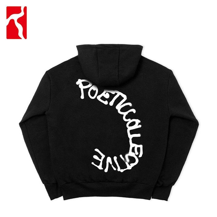 POETIC COLLECTIVE SPRAY ZIP HOODIE XL BLACK メンズ パーカー 