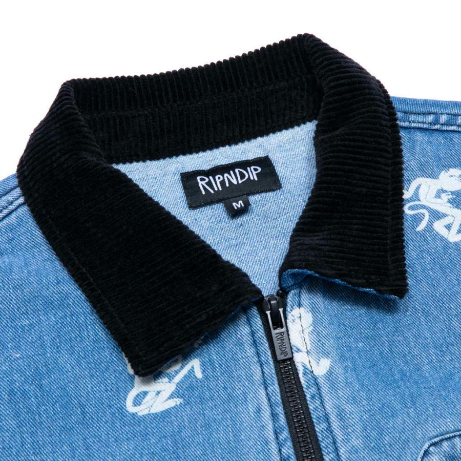 RIPNDIP DANCE PARTY DENIM WORK JACKET MEDIUM WASH リップンディップ 