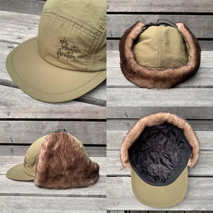 eb's（エビス） 23-24 eb's FUR CAP ファー キャップ BLACK KHAKI