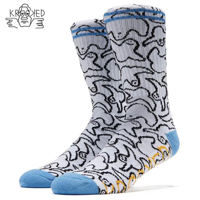 Krooked Eyes Socks Blk Ylw Wht クルキッド クルックド ソックス 靴下 スケボー マークゴンザレス Ao1297 Crass Online Store 通販 Yahoo ショッピング