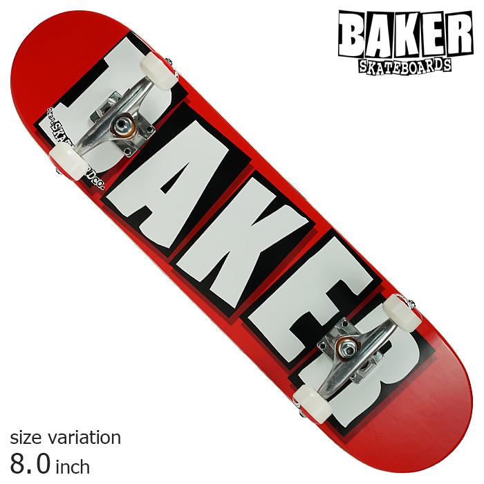 BAKER COMPLETE BRAND LOGO RED/WHT 8.0inch コンプリート デッキ